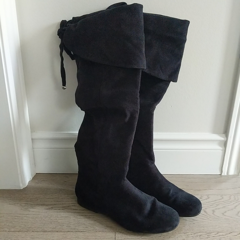 Fergalicious Black Over the Knee "Sassy" Boots Size 7.5